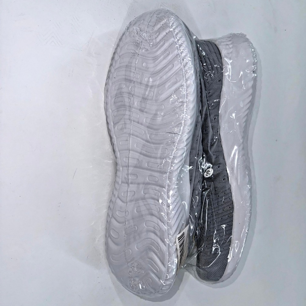 Men's Grey Knit Walking Sneakers Lightweight Comfort Size 46 (US 12) | NEW - Picture 2 of 5
